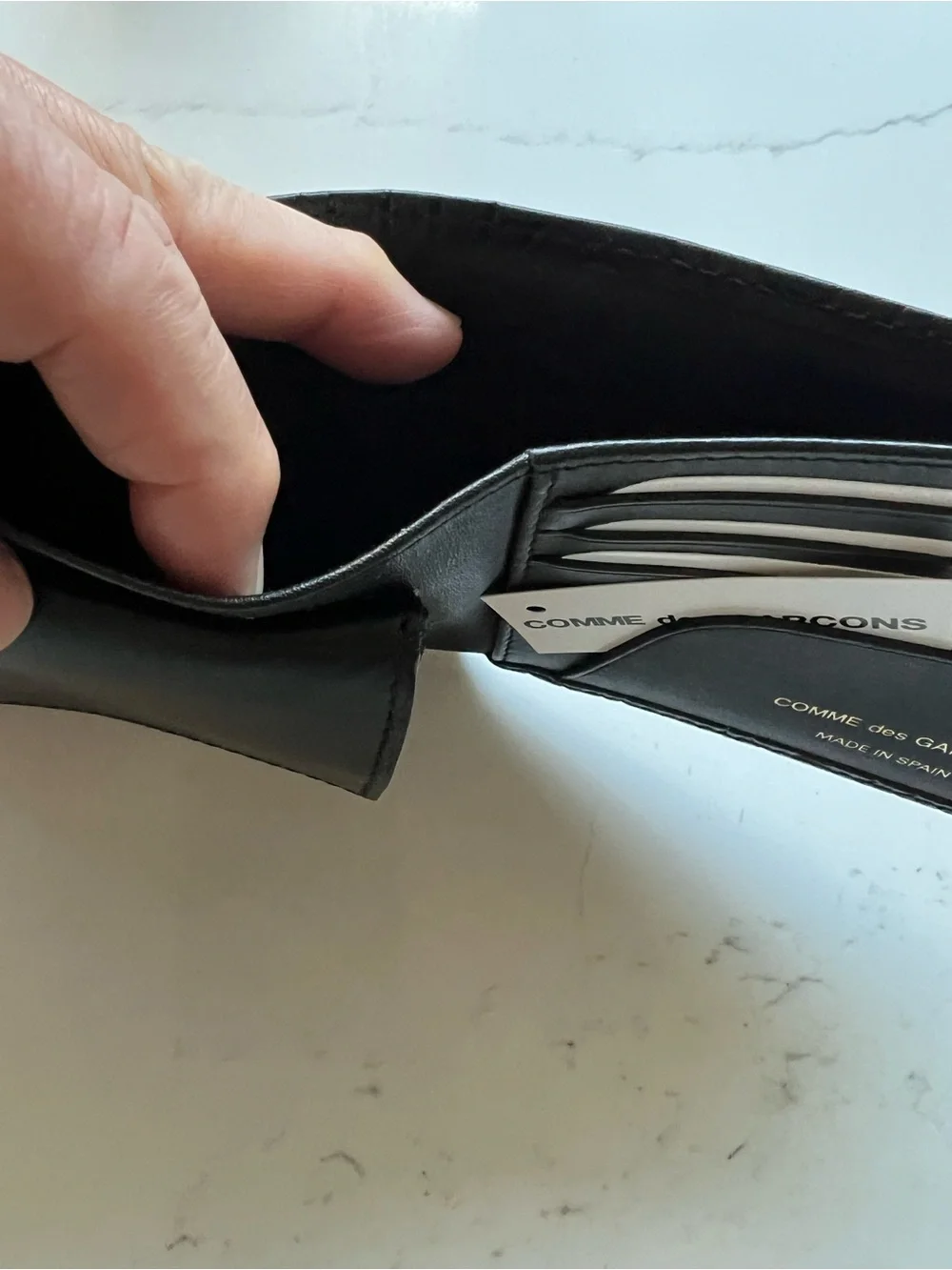 Comme des Garcons Black Embossed Leather Wallet